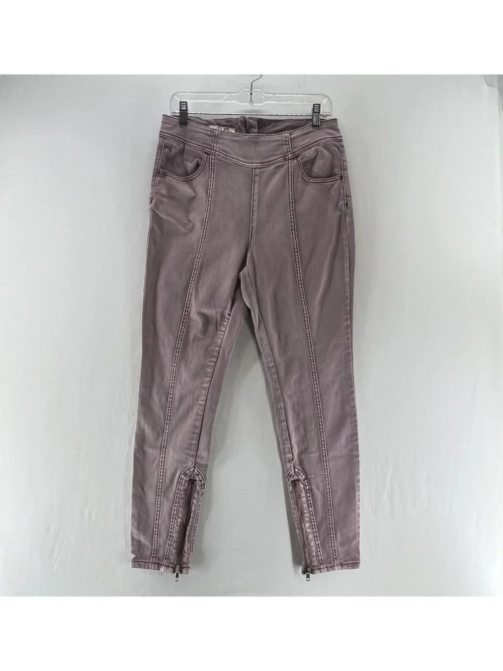 We The Free Mercury Skinny Jeans Size 29 High Rise Seam Ankle Zip Stretch Purple